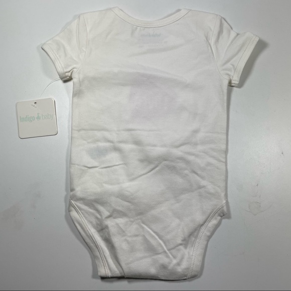 NWT Indigo Baby “loved” ❤️screen print on white onesie Size 6-12M - Picture 6 of 6